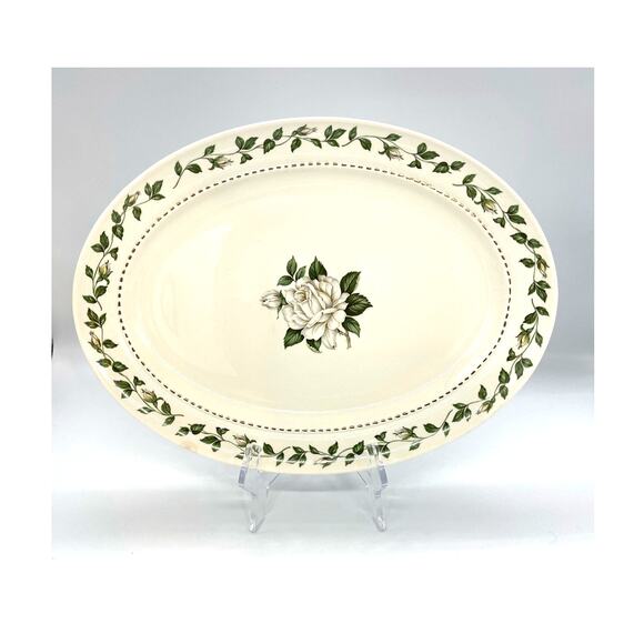 Vintage Superior Hall Quality Dinnerware China Cameo Rose Platter 13.5" - Picture 1 of 6